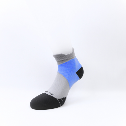 MediSports Performance Ankle Socks (20-30 mmHg) - Blue/Grey - MedisportsCANADA