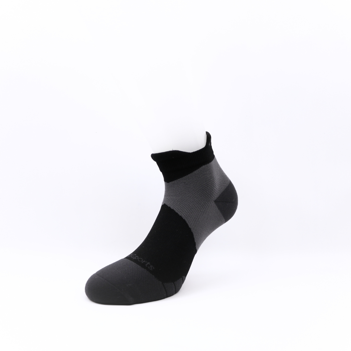 MediSports Performance Ankle Socks (20-30 mmHg) - Black/Grey - MedisportsCANADA