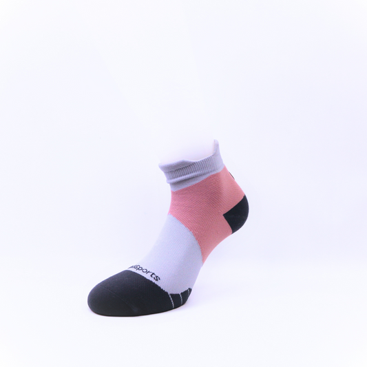 MediSports Performance Ankle Socks (20-30 mmHg) - Pink/Grey - MedisportsCANADA