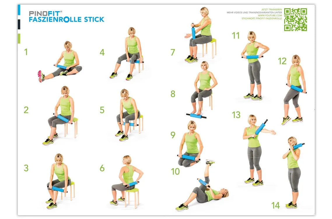 Fascia roller stick lime - medisports